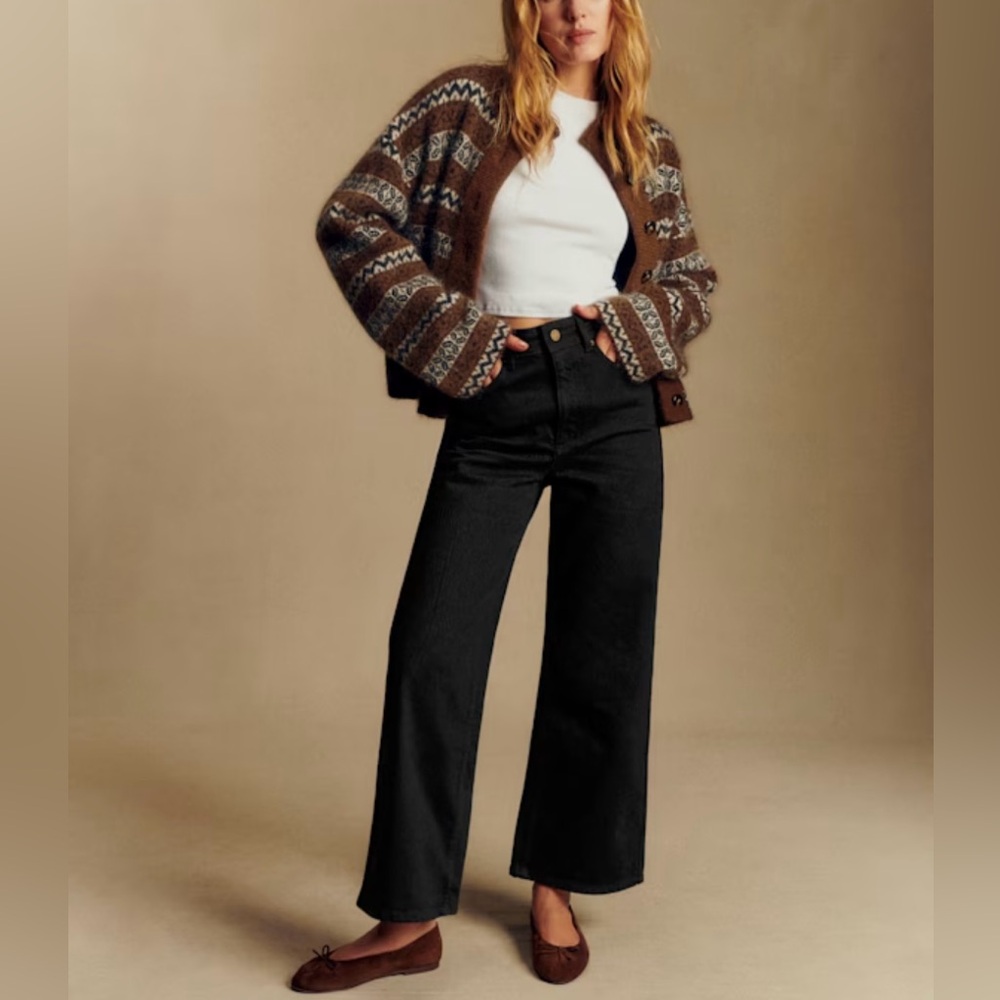 Sezane Black Wide Leg Jeans
